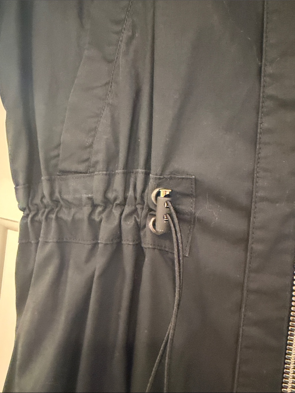 Black Zip-Front Midi Dress - Picture 4 of 6